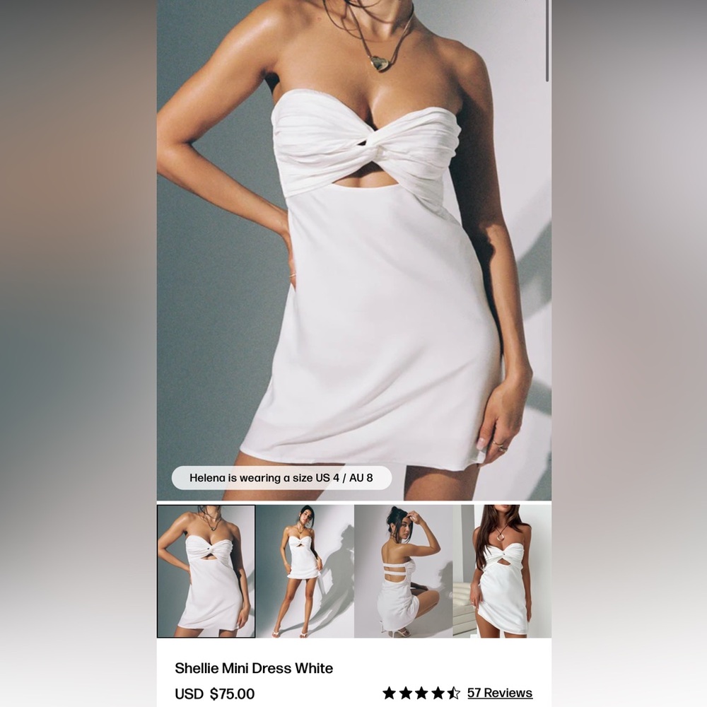 Princess Polly Shellie Mini Dress White